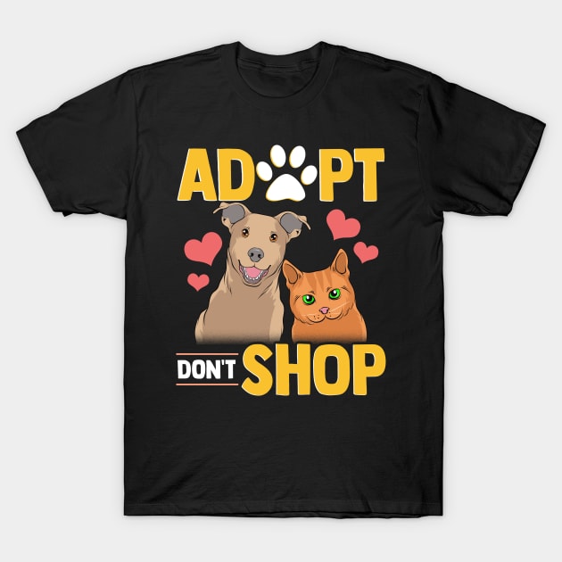 Adopt Don't Shop Cat & Dog T-Shirt by theperfectpresents